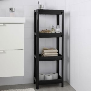 ΡΑΦΙΕΡΑ ΠΛΑΣΤΙΚΗ 4 ΘΕΣΕΩΝ ΜΑΥΡΗ/ΓΚΡΙ/ΛΕΥΚΗ OMS.RAF1-2-3 36x23x100cm VIOSARP - Image 1