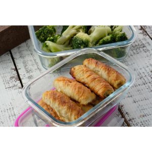 ΔΟΧΕΙΟ ΦΑΓΗΤΟΥ  ΓΥΑΛΙΝΟ ΟΡΘΟΓΩΝΙΟ 1000ml ΜΕ 4 ΑΣΦΑΛΕΙΕΣ ΚΩΔ.46064PF - Image 6