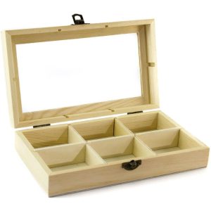 ΜΠΙΖΟΥΤΙΕΡΑ ΞΥΛΙΝΗ 6 ΘΕΣΕΩΝ 22*13*5CM VC1445 - Image 1