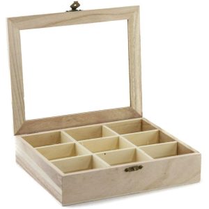 ΜΠΙΖΟΥΤΙΕΡΑ ΞΥΛΙΝΗ 9 ΘΕΣΕΩΝ 18*22*5CM VC1446 - Image 1