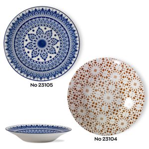 ΠΙΑΤΟ ΠΟΡΣΕΛΑΝΗ DESIGN ΦΑΓΗΤΟΥ ΒΑΘΥ 9 in - 23 cm - Image 1