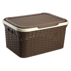ΚΑΛΑΘΙ ΔΙΑΦΟΡΩΝ ΧΡΗΣΕΩΝ Μ-068 RATTAN ΟΡΘ. ΜΕ ΚΑΠΑΚΙ 27L 46x24x34cm - Image 1