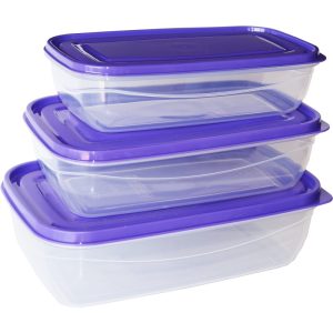 ΦΑΓΗΤΟΔΟΧΕΙΟ SOFT & LOCK ΣΕΤ 3 ΤΜΧ ΟΡΘΟΓΩΝΙΟ 1,2L & 1,8L & 2,7L Μ-018 VIOSARP - Image 1