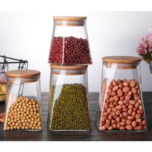 ΒΑΖΟ ΓΥΑΛΙΝΟ ΜΕ ΞΥΛΙΝΟ ΚΑΠΑΚΙ ΤΕΤΡΑΓΩΝΟ 350ml FY10100 - Image 6