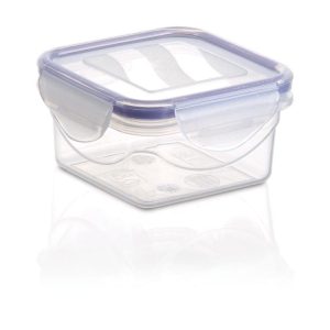 ΦΑΓΗΤΟΔΟΧΕΙΟ ΜΕ 4 ΑΣΦΑΛΕΙΕΣ ΤΕΤΡΑΓΩΝΟ 300ml 10x10x5cm M-480 VIOSARP - Image 1