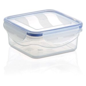 ΦΑΓΗΤΟΔΟΧΕΙΟ ΜΕ 4 ΑΣΦΑΛΕΙΕΣ ΤΕΤΡΑΓΩΝΟ 530ml 12x12x5cm M-481 VIOSARP - Image 1