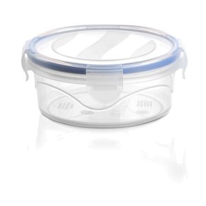 ΦΑΓΗΤΟΔΟΧΕΙΟ ΜΕ 4 ΑΣΦΑΛΕΙΕΣ ΣΤΡΟΓΓΥΛΟ 300ml 10x5cm M-660 VIOSARP - Image 1