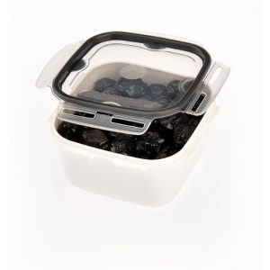 ΦΑΓΗΤΟΔΟΧΕΙΟ LOCK & FIT ΜΕ 4 ΑΣΦΑΛΕΙΕΣ ΤΕΤΡΑΓΩΝΟ ΛΕΥΚΟ 400ml 11x11x6cm M-1463 VIOSARP - Image 2