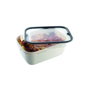 ΦΑΓΗΤΟΔΟΧΕΙΟ LOCK & FIT ΜΕ 4 ΑΣΦΑΛΕΙΕΣ ΟΡΘΟΓΩΝΙΟ ΛΕΥΚΟ 4L 27,5x20x11cm M-1366 VIOSARP - Image 1