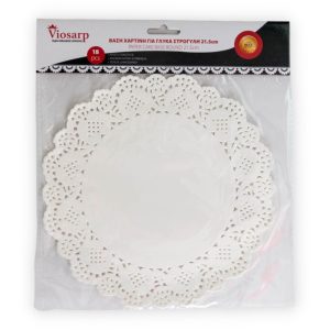 ΒΑΣΗ ΧΑΡΤΙΝΗ ΓΙΑ ΓΛΥΚΑ ΣΤΡΟΓΓΥΛΗ 21.5cm 18 ΤΜΧ VC2169 VIOSARP - Image 3