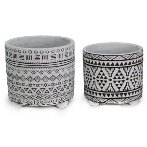 ΓΛΑΣΤΡΑ ΚΕΡΑΜΙΚΗ ΣΧΕΔΙΟ ETHNIC BW 12x12x11cm - Image 1