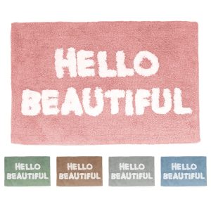 ΠΑΤΑΚΙ ΜΠΑΝΙΟΥ ΒΑΜΒΑΚΕΡΟ ΟΡΘΟΓΩΝΙΟ HELLO BEAUTIFUL No40439 50x70cm - Image 1