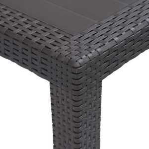 ΤΡΑΠΕΖΙ ΠΛΑΣΤΙΚΟ ΣΧΕΔΙΟ RATΤAN ΑΝΘΡΑΚΙ 70x120cm - Image 2