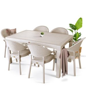 ΤΡΑΠΕΖΙ ΠΛΑΣΤΙΚΟ ΣΧΕΔΙΟ RATΤAN ΚΑΠΟΥΤΣΙΝΟ 70x120cm - Image 4