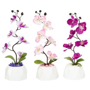 ΤΕΧΝΗΤΟ ΦΥΤΟ ORCHID ΣΕ ΓΛΑΣΤΡΑΚΙ 12x35cm No43515 - Image 1