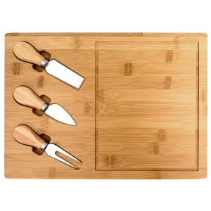 ΠΛΑΤΩ ΣΕΡΒΙΡΙΣΜΑΤΟΣ BAMBOO ΜΕ 3 ΑΞΕΣΟΥΑΡ ΤΥΡΙΟΥ 39x29cm VC2375 - Image 1