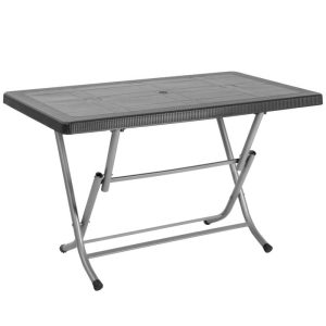 ΤΡΑΠΕΖΙ ΠΛΑΣΤΙΚΟ ΠΤΥΣΣΟΜΕΝΟ ΟΡΘΟΓΩΝΙΟ 70x120cm ΓΚΡΙ-ΚΑΦΕ - Image 2