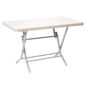 ΤΡΑΠΕΖΙ ΠΛΑΣΤΙΚΟ ΠΤΥΣΣΟΜΕΝΟ ΟΡΘΟΓΩΝΙΟ 70x120cm ΛΕΥΚΟ - Image 1