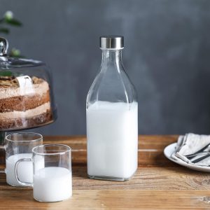 ΜΠΟΥΚΑΛΙ ΓΥΑΛΙΝΟ ΜΕ ΑΣΗΜΙ ΚΑΠΑΚΙ 1L ΤΕΤΡΑΓΩΝΟ No45724 - Image 4