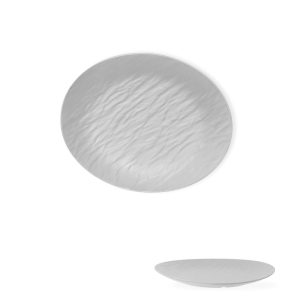 ΠΙΑΤΟ ΜΕΛΑΜΙΝΗ ΡΗΧΟ ΟΒΑΛ STONE ΛΕΥΚΟ MB445 20x16,5cm VIOSARP - Image 1