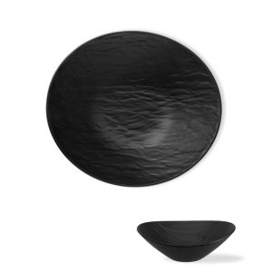 ΠΙΑΤΟ ΜΕΛΑΜΙΝΗ ΣΑΛΑΤΑΣ ΟΒΑΛ STONE ΜΑΥΡΟ PM151B 13,5x12,5cm VIOSARP - Image 1