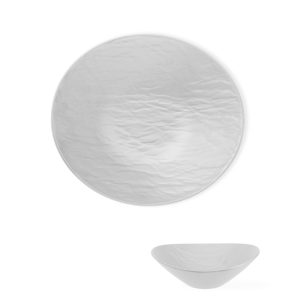 ΠΙΑΤΟ ΜΕΛΑΜΙΝΗ ΣΑΛΑΤΑΣ ΟΒΑΛ STONE ΛΕΥΚΟ PM151W 13,5x12,5cm VIOSARP - Image 1