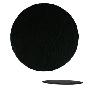 ΠΙΑΤΟ ΜΕΛΑΜΙΝΗ ΡΗΧΟ ΣΤΡΟΓΓΥΛΟ STONE ΜΑΥΡΟ PM344B 30cm VIOSARP - Image 1