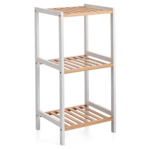 ΡΑΦΙΕΡΑ ΜΠΑΜΠΟΥ ΞΥΛΙΝΗ ΜΕ 3 ΡΑΦΙΑ WR5503-3 35x30x70cm VIOSARP - Image 1