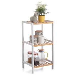 ΡΑΦΙΕΡΑ ΜΠΑΜΠΟΥ ΞΥΛΙΝΗ ΜΕ 3 ΡΑΦΙΑ WR5503-3 35x30x70cm VIOSARP - Image 2