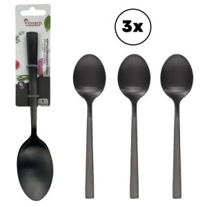 ΚΟΥΤΑΛΙ ΑΝΟΞΕΙΔΩΤΟ ΣΕΤ 3 ΤΜΧ BLACK LINE KT214012AB-3B 19,5cm VIOSARP - Image 1