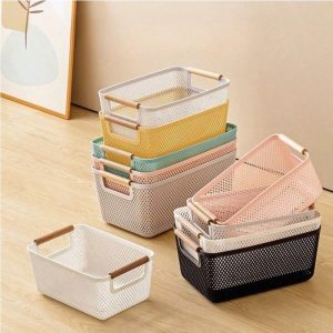 ΚΑΛΑΘΑΚΙ ΠΛΑΣΤΙΚΟ ΜΕ ΞΥΛΙΝΗ ΛΑΒΗ VC2813 27x19x12cm VIOSARP - Image 1