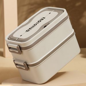 ΦΑΓΗΤΟΔΟΧΕΙΟ ΑΝΟΞΕΙΔΩΤΟ LUNCH BOX ΟΡΘΟΓΩΝΙΟ ΜΕ ΧΩΡΙΣΜΑ ΚΑΙ ΚΟΥΤΑΛΙ ΧΡΩΜΑΤΙΣΤΟ 1.1L 19x11x9cm VIOSARP - Image 6