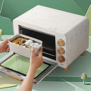 ΦΑΓΗΤΟΔΟΧΕΙΟ ΑΝΟΞΕΙΔΩΤΟ LUNCH BOX ΟΡΘΟΓΩΝΙΟ ΜΕ ΧΩΡΙΣΜΑ ΚΑΙ ΚΟΥΤΑΛΙ ΧΡΩΜΑΤΙΣΤΟ 1.1L 19x11x9cm VIOSARP - Image 9