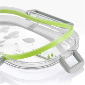 ΦΑΓΗΤΟΔΟΧΕΙΟ ΑΝΟΞΕΙΔΩΤΟ LUNCH BOX ΟΡΘΟΓΩΝΙΟ ΜΕ ΧΩΡΙΣΜΑ ΚΑΙ ΚΟΥΤΑΛΙ ΧΡΩΜΑΤΙΣΤΟ ΣΧΕΔΙΟ 720ΜL 21x15x6,5cm VIOSARP - Image 5