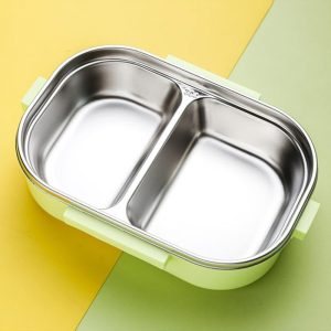 ΦΑΓΗΤΟΔΟΧΕΙΟ ΑΝΟΞΕΙΔΩΤΟ LUNCH BOX ΟΡΘΟΓΩΝΙΟ ΜΕ ΧΩΡΙΣΜΑ ΚΑΙ ΚΟΥΤΑΛΙ ΧΡΩΜΑΤΙΣΤΟ ΣΧΕΔΙΟ 720ΜL 21x15x6,5cm VIOSARP - Image 7