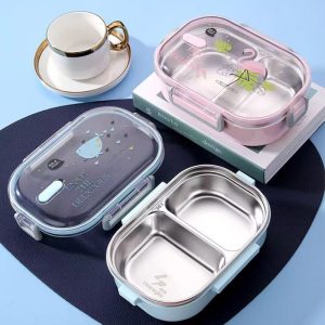 ΦΑΓΗΤΟΔΟΧΕΙΟ ΑΝΟΞΕΙΔΩΤΟ LUNCH BOX ΟΡΘΟΓΩΝΙΟ ΜΕ ΧΩΡΙΣΜΑ ΚΑΙ ΚΟΥΤΑΛΙ ΧΡΩΜΑΤΙΣΤΟ ΣΧΕΔΙΟ 720ΜL 21x15x6,5cm VIOSARP - Image 10