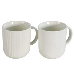 ΚΟΥΠΑ ΚΕΡΑΜΙΚΗ ΛΕΥΚΗ ΑΝΑΓΛΥΦΗ L 8,5x9cm 340ml VC3146 VIOSARP - Image 1
