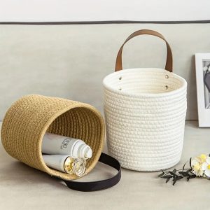 ΚΑΛΑΘΙ ΔΙΑΦΟΡΩΝ ΧΡΗΣΕΩΝ ΣΧΟΙΝΙ ΚΡΕΜΑΣΤΟ ΜΕ ΔΕΡΜΑΤΙΝΟ ΧΕΡΟΥΛΙ 17x18.5cm VC3074 VIOSARP - Image 8