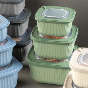 ΦΑΓΗΤΟΔΟΧΕΙΟ LINE ΤΕΤΡΑΓΩΝΟ ΣΕΤ 3 ΤΕΜ 600ml-1100ml-1800ml VIOSARP - Image 5