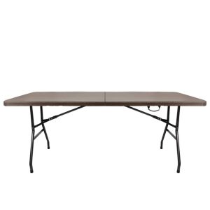 ΤΡΑΠΕΖΙ ΠΛΑΣΤΙΚΟ ΠΤΥΣΣΟΜΕΝΟ CATERING ΟΡΘΟΓΩΝΙΟ 180x70x74cm ΣΧΕΔΙΟ RATTAN - Image 2