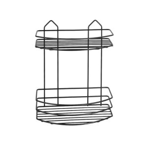 ΕΤΑΖΕΡΑ ΜΕΤΑΛΛΙΚΗ ΜΑΥΡΗ ΙΣΙΑ 2 ΘΕΣΕΩΝ 25x14,5x30cm SB118-B VIOSARP - Image 1