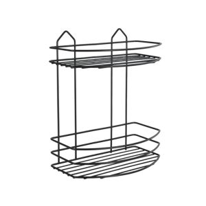 ΕΤΑΖΕΡΑ ΜΕΤΑΛΛΙΚΗ ΜΑΥΡΗ ΙΣΙΑ 2 ΘΕΣΕΩΝ 25x14,5x30cm SB118-B VIOSARP - Image 2