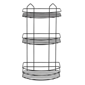 ΕΤΑΖΕΡΑ ΜΕΤΑΛΛΙΚΗ ΜΑΥΡΗ ΙΣΙΑ 3 ΘΕΣΕΩΝ 25x14,5x47cm SB119-B VIOSARP - Image 1