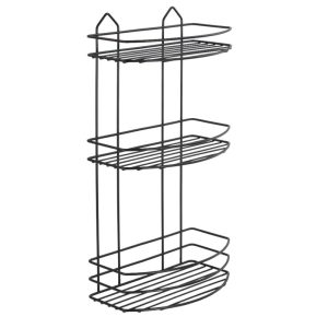 ΕΤΑΖΕΡΑ ΜΕΤΑΛΛΙΚΗ ΜΑΥΡΗ ΙΣΙΑ 3 ΘΕΣΕΩΝ 25x14,5x47cm SB119-B VIOSARP - Image 2