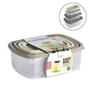 ΦΑΓΗΤΟΔΟΧΕΙΟ EASYBOX ΟΡΘΟΓΩΝΙΟ ΣΕΤ 4 ΤΕΜ 250ml-500ml-750ml-1200ml No659 VIOSARP - Image 1
