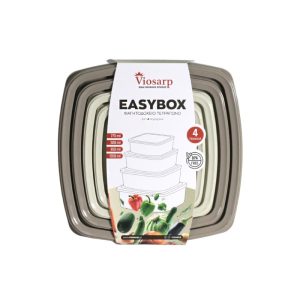 ΦΑΓΗΤΟΔΟΧΕΙΟ EASYBOX ΤΕΤΡΑΓΩΝΟ ΣΕΤ 4 ΤΕΜ 275ml-500ml-850ml-1350ml No662 VIOSARP - Image 2