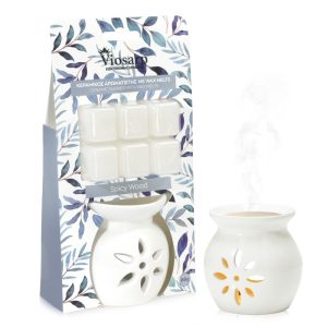 ΑΡΩΜΑΤΙΣΤΗΣ ΚΕΡΑΜΙΚΟΣ 7,8x6,5x7,8 ΣΕΤ ΜΕ WAX MELTS 66G No976602 - Image 1