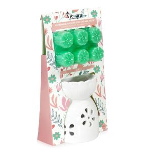 ΑΡΩΜΑΤΙΣΤΗΣ ΚΕΡΑΜΙΚΟΣ 8x8x10,5 ΣΕΤ ΜΕ WAX MELTS 66G No997517 - Image 2