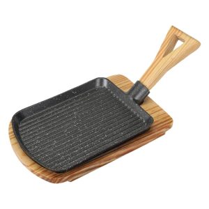 ΤΗΓΑΝΙ ΜΑΝΤΕΜΙ ΜΕ ΞΥΛΙΝΗ ΛΑΒΗ 24x17,6cm ΣΕΤ ΞΥΛΙΝΗ ΒΑΣΗ VC2412 - Image 1