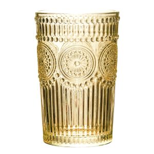ΠΟΤΗΡΙ ΓΥΑΛΙΝΟ ΝΕΡΟΥ 385ml ΧΡΩΜΑΤΙΣΤΟ ΣΧΕΔΙΟ VINTAGE ΣΕΤ 6 ΤΜΧ NoTYH-T385 - Image 3